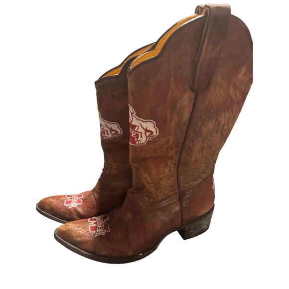 Gameday Size 10B Mississippi State 13” Leather Bootse - Picture 3 of 12